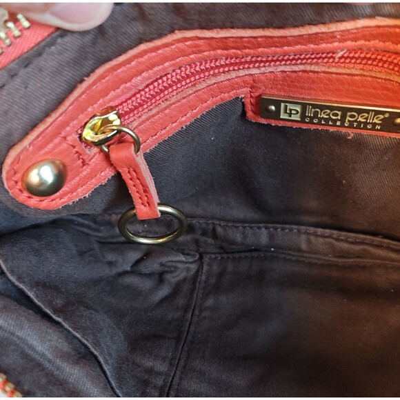 Linea Pelle Collection Crossbody Bag Womens Leather Gold Hardware Adjustable Str - Picture 7 of 13